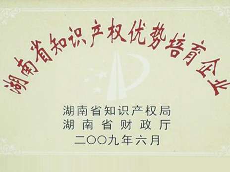 湖南省知識產(chǎn)權優(yōu)勢培育企業(yè)