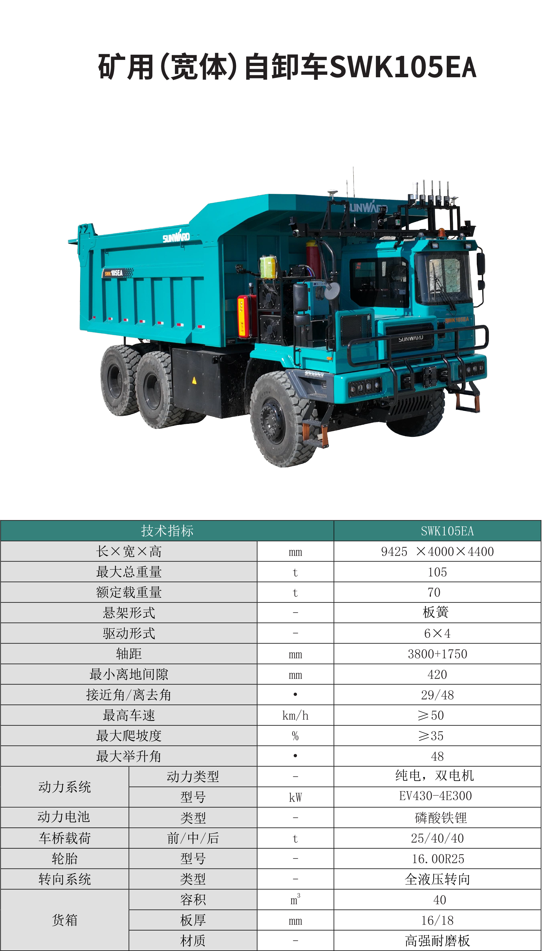 SWK 105EA 礦用（寬體）自卸車(chē)
