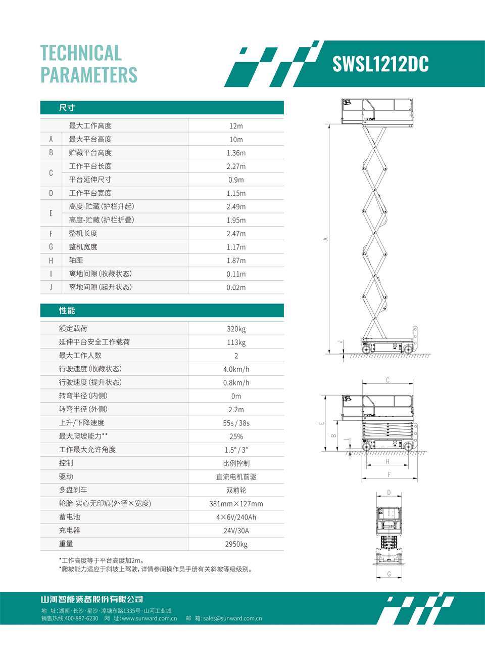 SWSL1212DC 電動(dòng)電驅剪叉式高空作業(yè)平臺