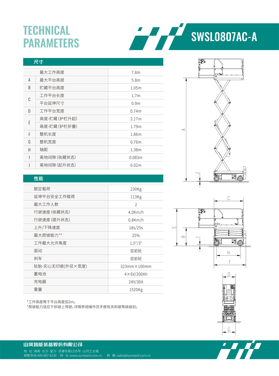 SWSL0807AC-A 全電動(dòng)剪叉式高空作業(yè)平臺